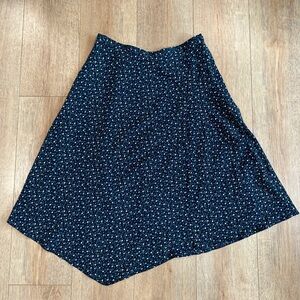 Banana Republic Navy Floral Asymmetric Skirt Size 6